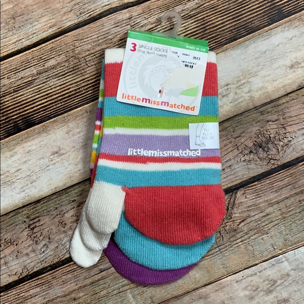 NWT Little Miss Matched Flip Flop Socks